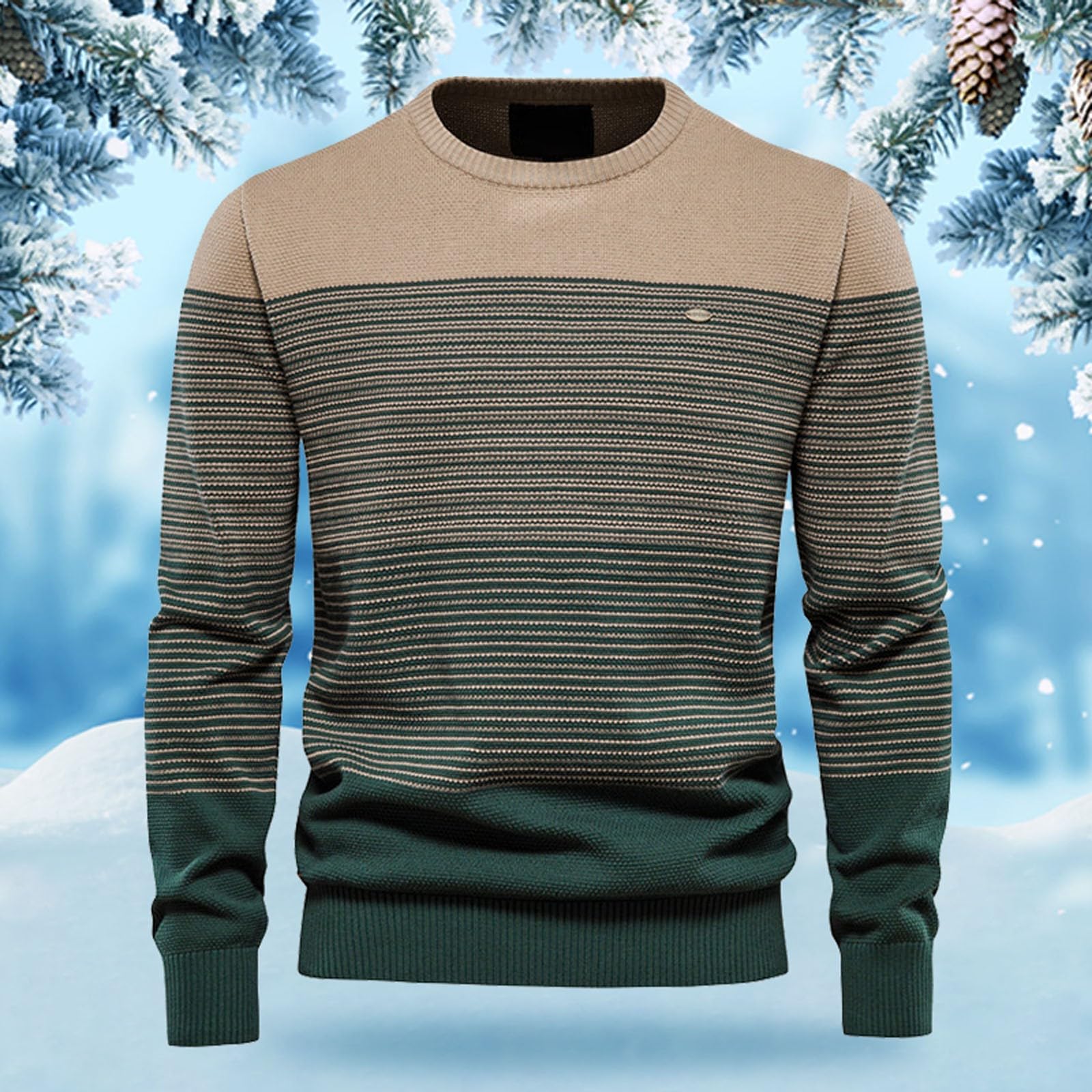 Maglione da uomo con collo rotondo, in stile retrò, a righe, primavera, autunno, in cotone, a maglia, da uomo, a maniche lunghe, per il tempo libero