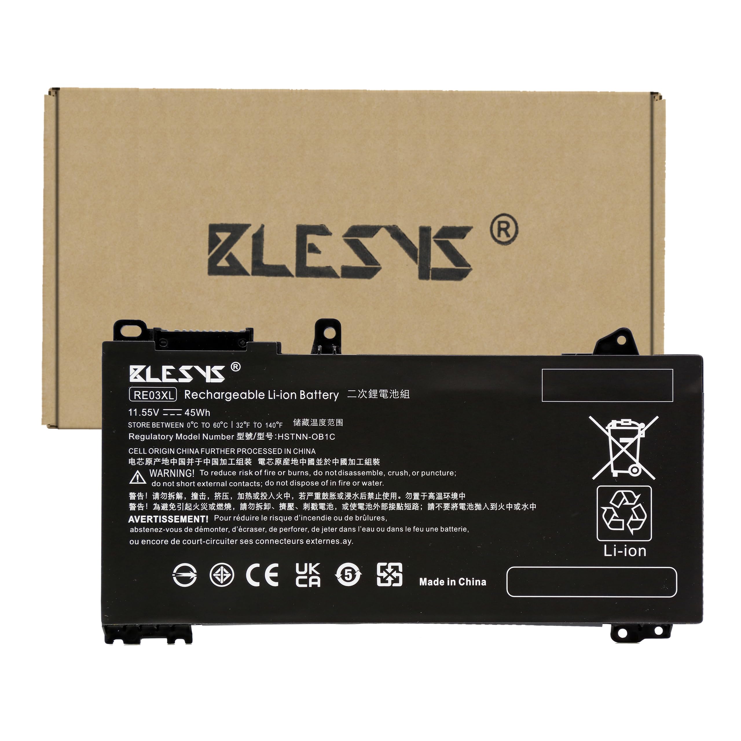 BLESYS RE03XL RF03XL Batteria per HP ProBook 440 G7 450 G6 450 G7 440 G6 455 G6 430 G6 430 G7 455R G6 ZHAN 66 Pro 13 14 15 G2 PC Portatili L32656-002 L32656-005 (11,55V 45Wh)