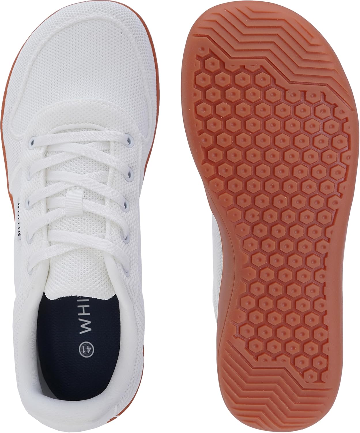 WHITIN Men's Wide Toe Box Barefoot Sneakers + Breathable Knit Walking Shoes - Image 5