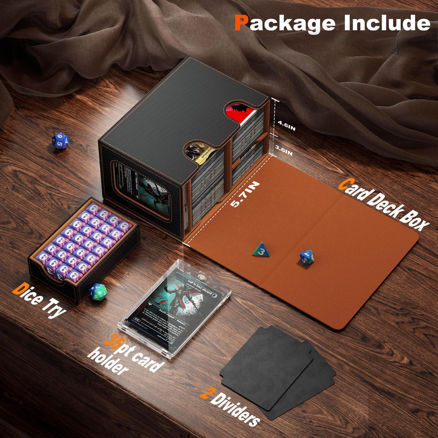 3800+ Capacity Card Storage Box with Dividers & Magnetic Closure