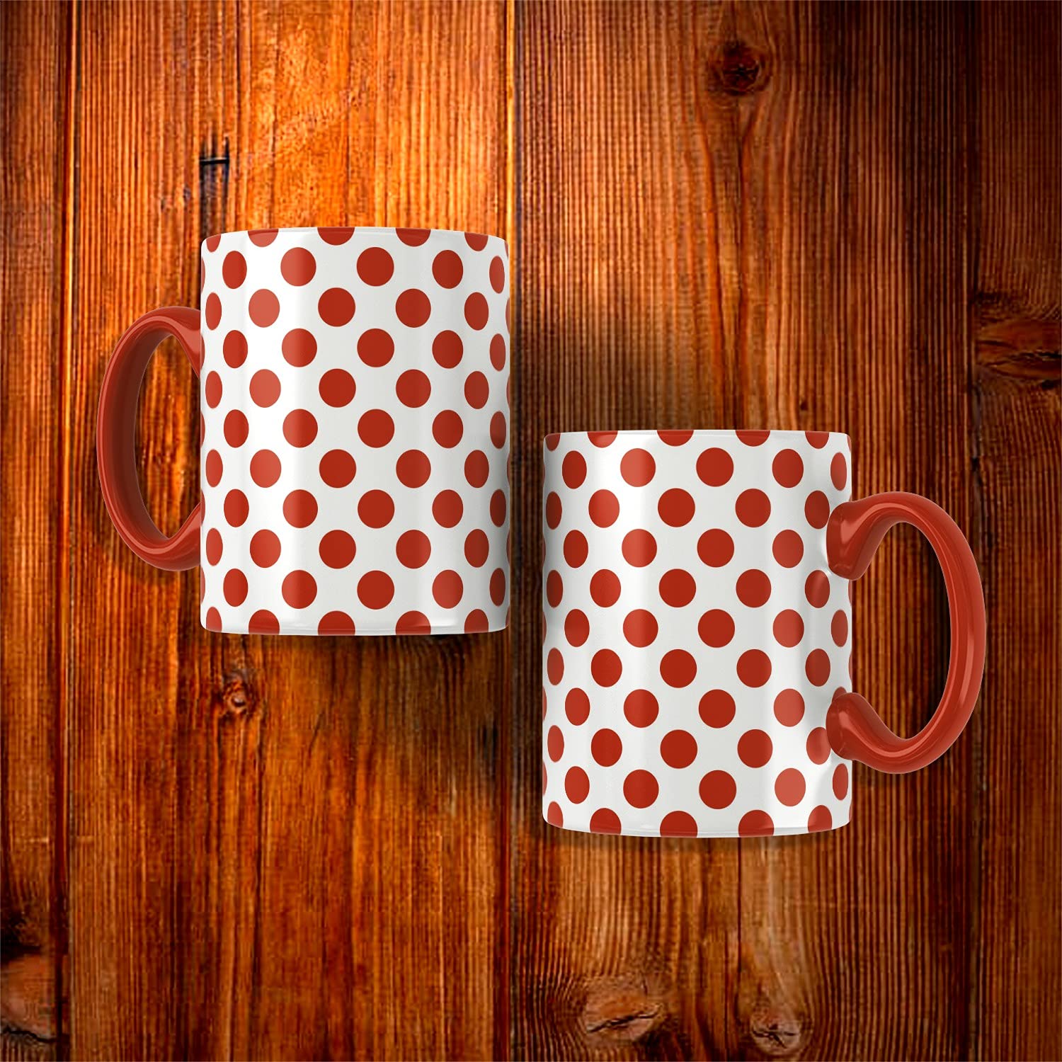 Inkeddin™ Orange Dots Printed Mug | Ceramic 330ml | Printed Coffee Mug and Tea Cup | Ideal Gift for Friend, Brother, Sister and Lover