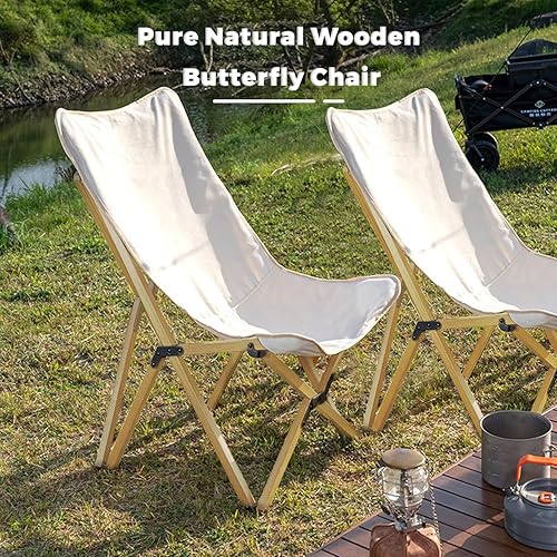 Miniatura 3 de Bathonly Paquete de 2 sillas plegables para acampar al aire libre, silla de playa con bolsillo trasero y bolsa de transporte, silla reclinable