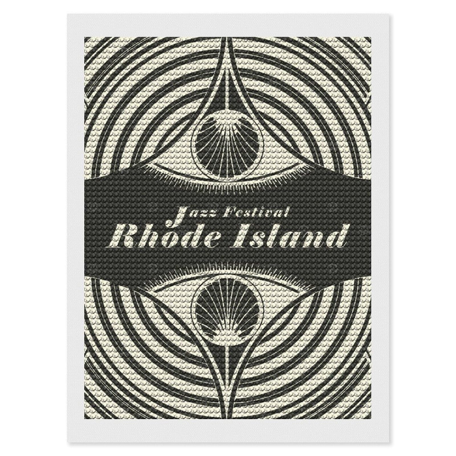 Junmoney Rhode Island Jazz Festival Diamond Painting Canvas Set 12"x16", Satisfying Creative Project, Easy to Follow Symbols, Fun Craft Experience