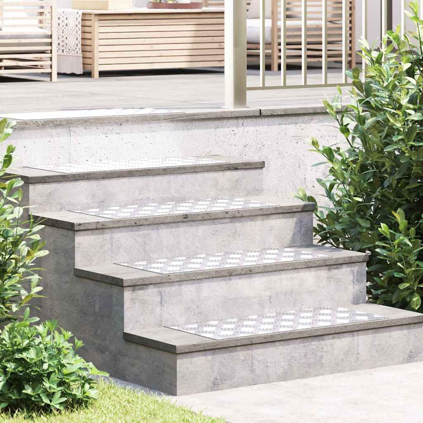 Chapa estriada de aluminio, 2 unidades, 70 x 30 cm, antideslizante y duradera, para interior y exterior, oficina, casa, jardín