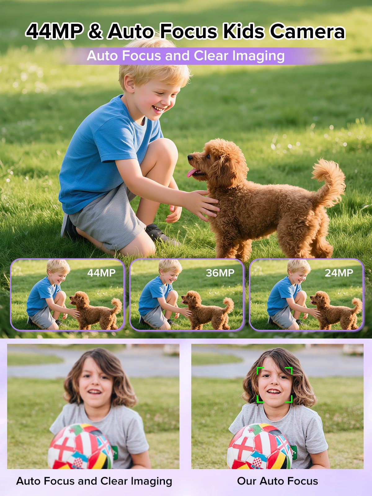 Cámara digital FHD 1080P con tarjeta de 32 GB, cámara de 44 MP para niños con zoom antivibración de 16X, cámara digital vintage, cámara pequeña portátil de regalo para niños, niñas, niños y