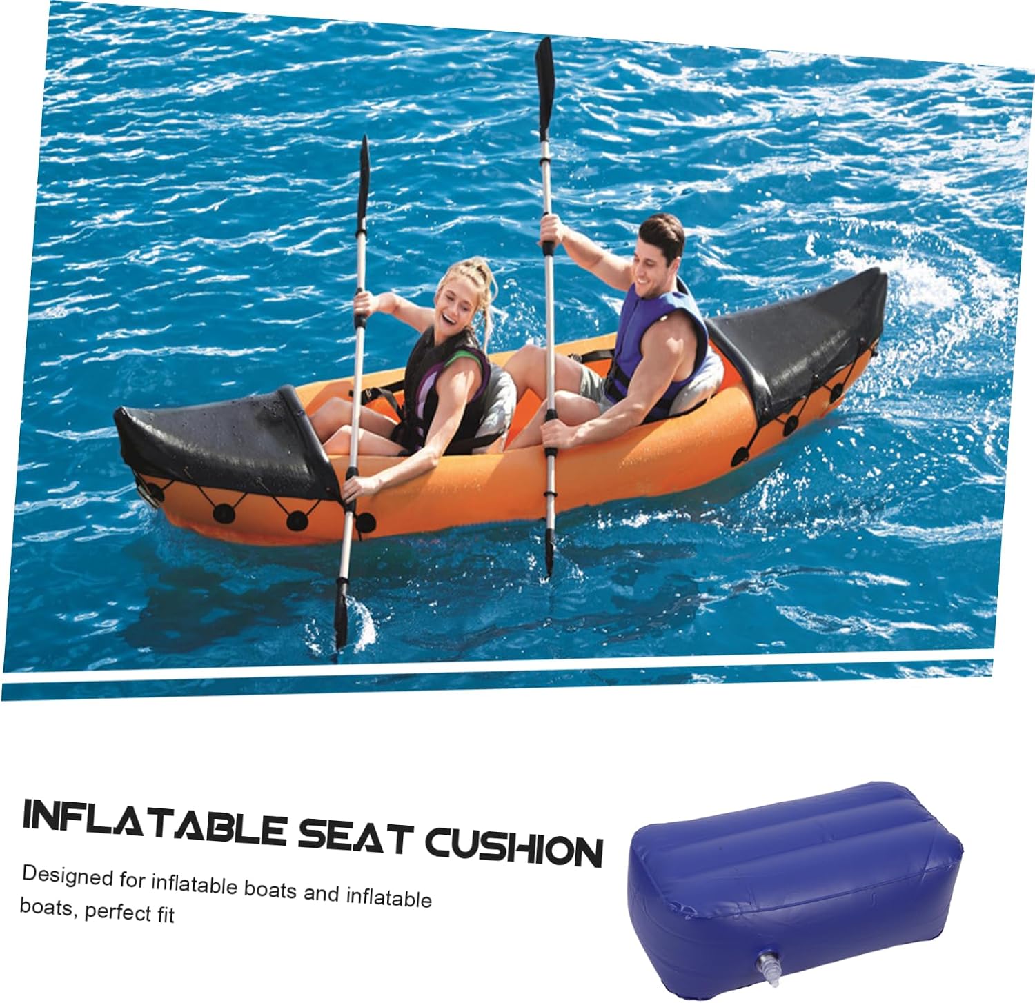 Toddmomy Inflatable Boat Seat Cushion Portable Inflatable Saddle for River Rafting Comfortable Floating Pad for Water Sports Compact Lightweight Design for