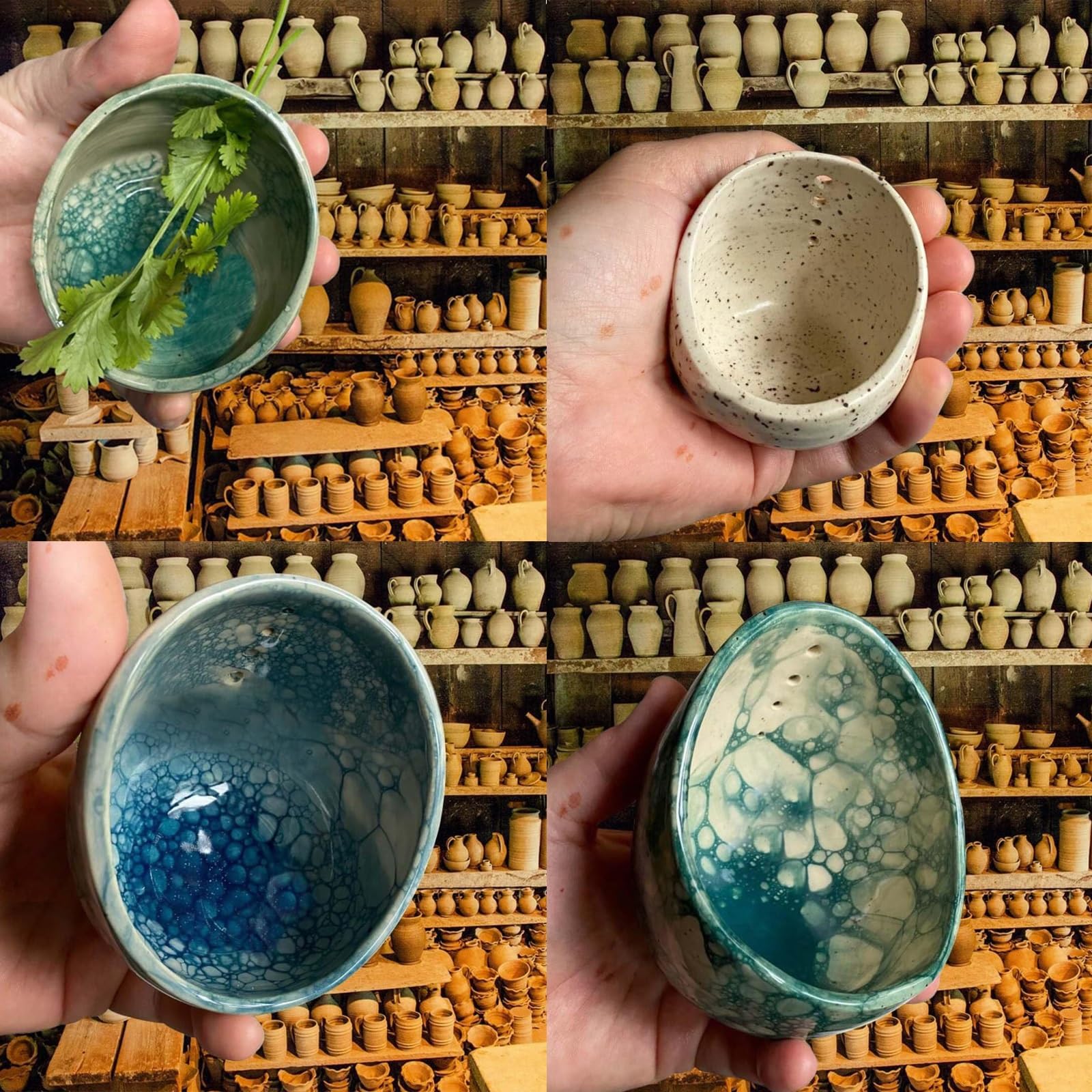 Bol à Herbes Aromatiques En Résine - Avec Trous De Différentes Tailles Pour Effeuiller Rapidement - 10x10x10 Cm