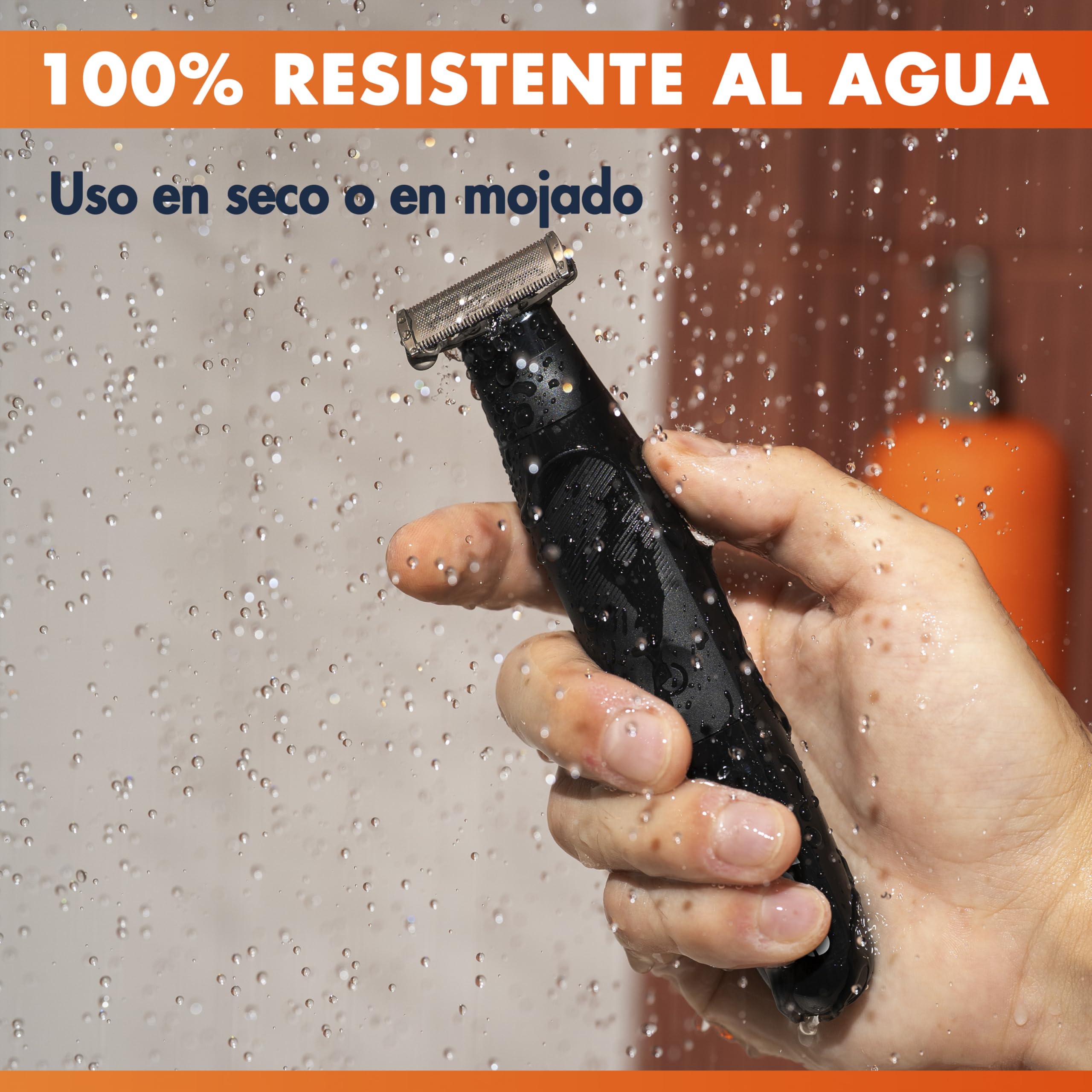 Gillette Fusion One Recortadora de Barba Y Afeitadora Corporal, Barbero Todo en Uno para Cara Y Cuerpo, Cabezal Pivotante, 4 Peines, Funda, Resistente al Agua, Inalámbrica, 45 Min de Uso, Negro