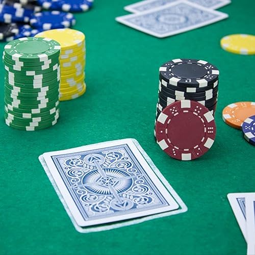 Miniatura 5 de Brybelly 50 fichas de póquer de cerámica compuesta, rayas, 2.5 onzas