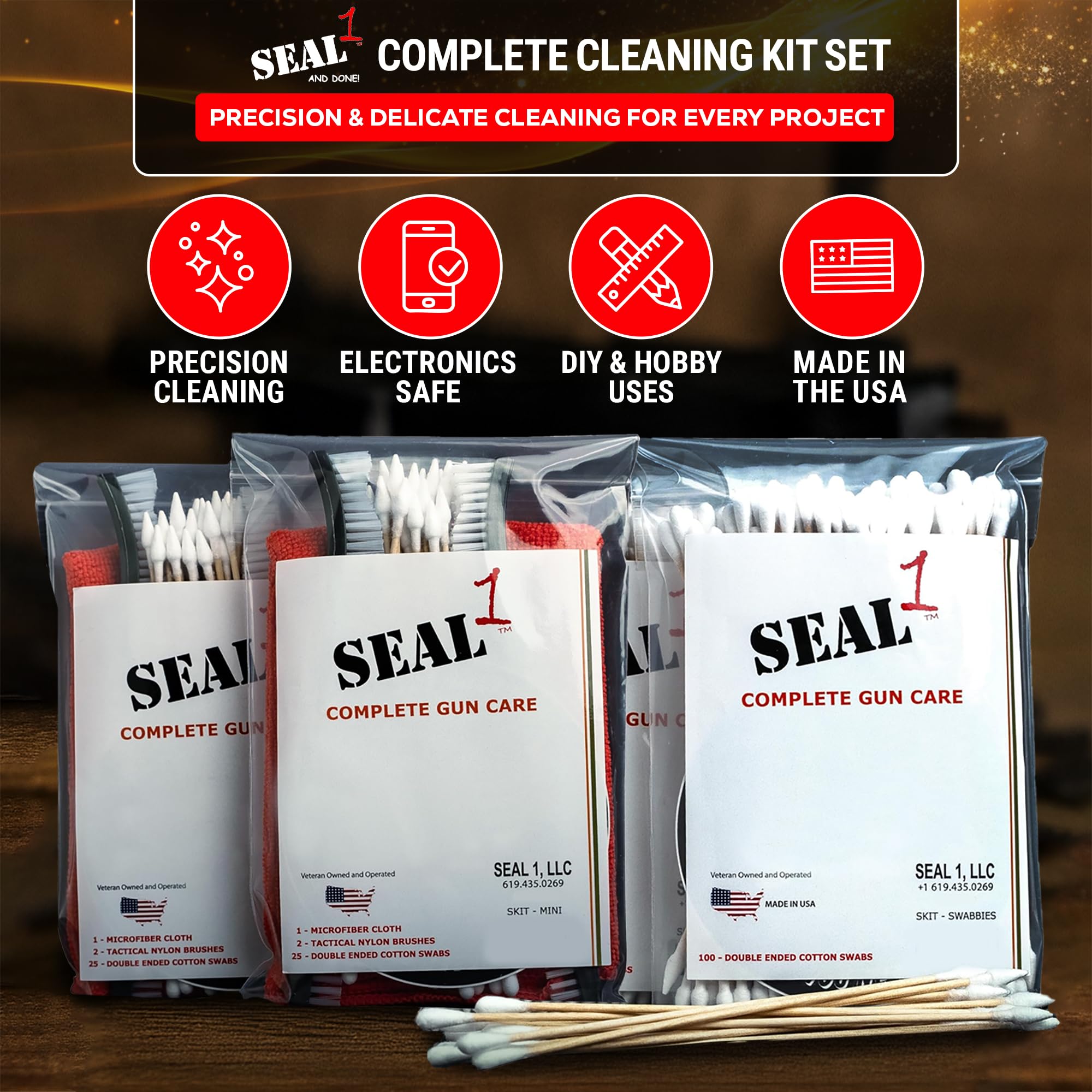 SEAL 1 SKIT-Mini Firearm Cleaning, Hobby, DYI, and General Use Maintnance Kit