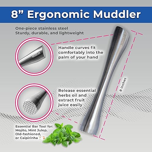 Miniatura 4 de Juego de herramientas de bar, herramientas de barman de 6 piezas de alta calidad – Mezcla cócteles sin esfuerzo después de un largo día – Incluye