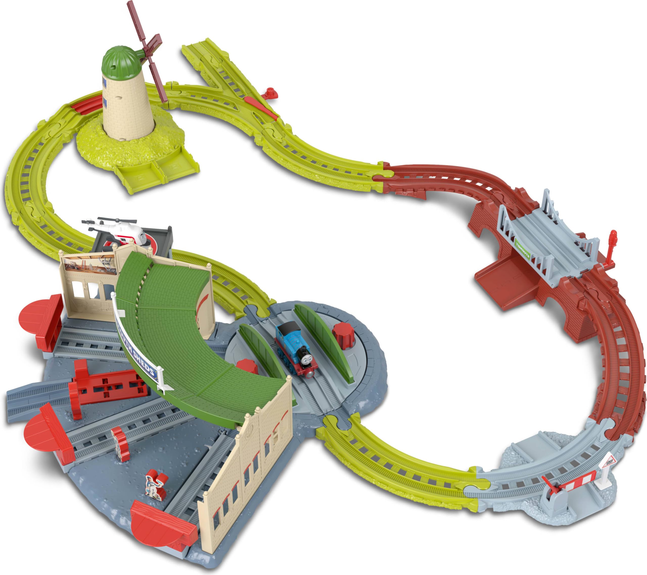 Thomas & Friends Fisher-Price - Set di trenino con piattaforma girevole e accessori, via espandibile, per bambini dai 3 anni in su