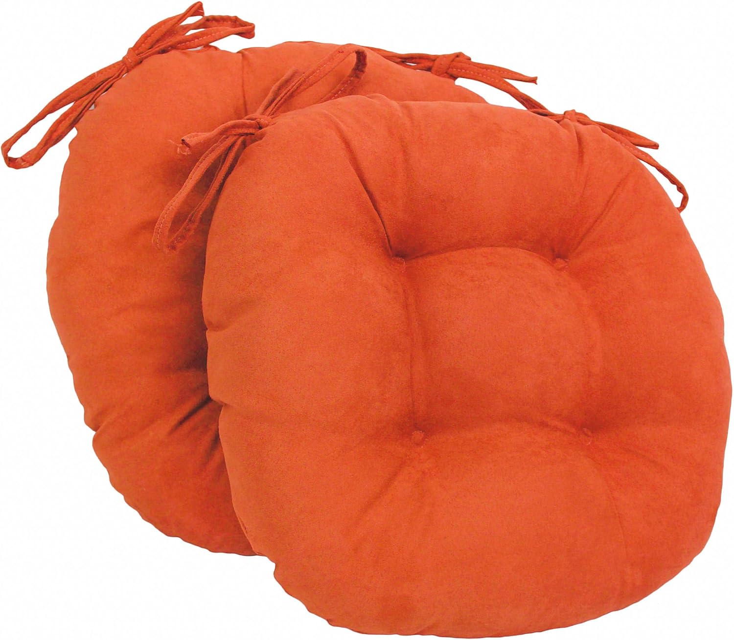 Blazing Needles 16-inch Microsuede Round Chair Cushion, 16" x 16", Hunter Green 2 Count