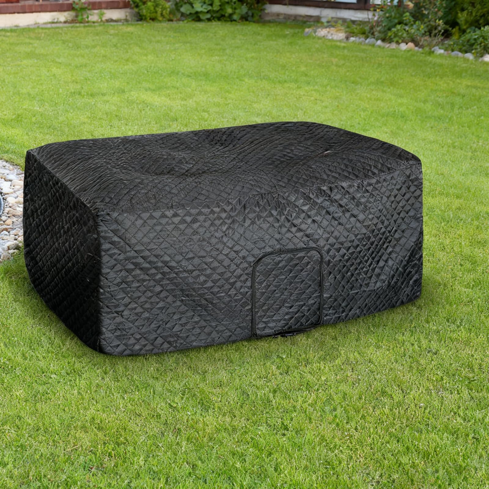 145cm Universal Square Thermal Hot Tub Cover,Insulated Inflatable Hot Tub Thermal Cover with Zipper Door,Swimming Pool Covers UV Resistant,Waterproof Winter Inflatable Pool Protector