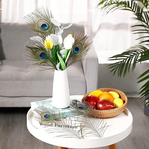 Miniatura 4 de Larryhot Plumas de pavo real artesanal a granel – 40 plumas de 18 a 20 pulgadas para manualidades, bodas, hogar y decoraciones de fiesta