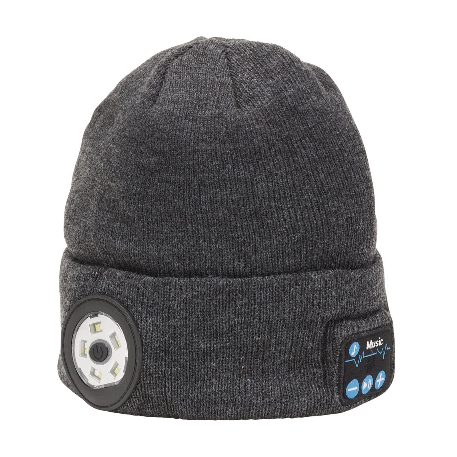 Draper Beanie Torch&Headphones 28351 28351 Smart Wireless Rechargeable Beanies With Led Head Torch Grey