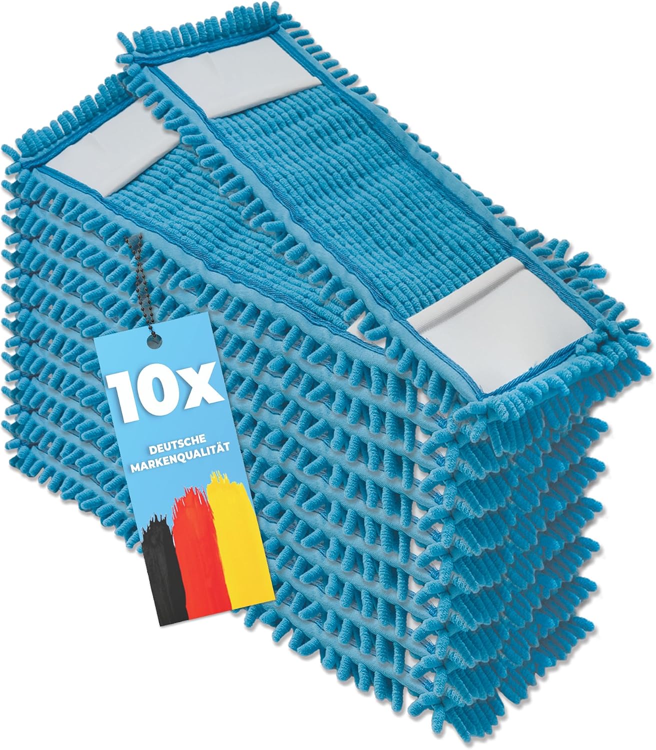 10 x profesjonalny zestaw wymiennych szenilowych mopów szenilowych do mopa szenilowego - 50 cm - mop szenilowy z mikrofibry do delikatnych podłóg - mop z mikrofibry do pielęgnacji podłóg do wszystkich
