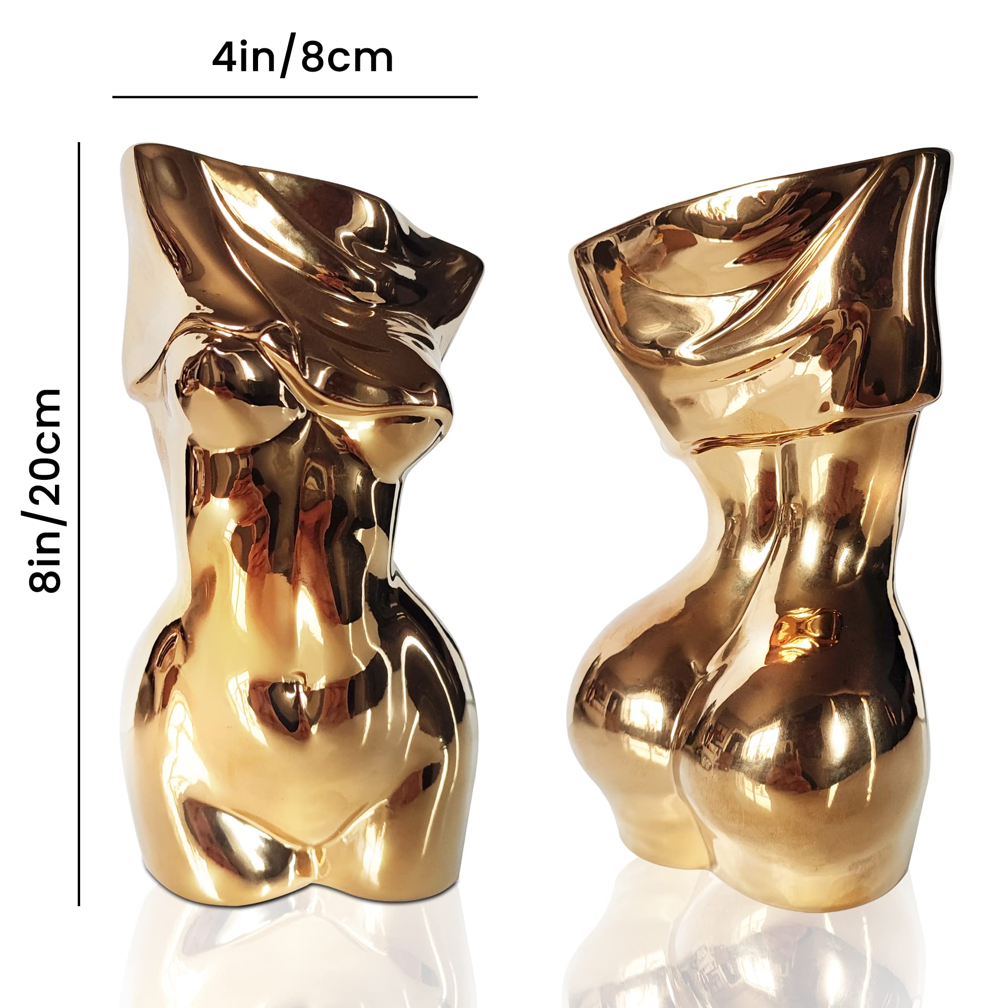 Mila Moya Ceramic Nude Flower Vase, Gold - Image 2
