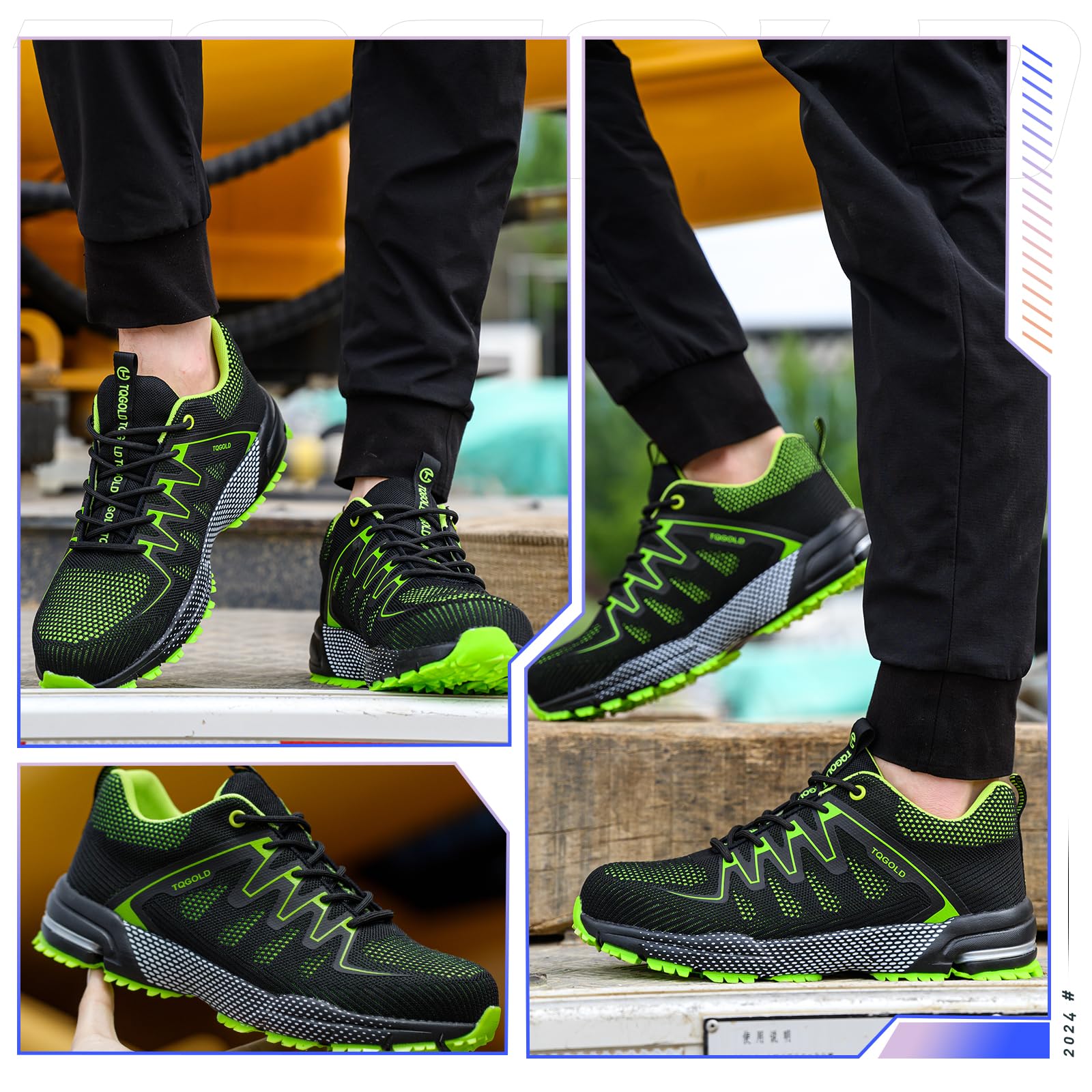 TQGOLD Scarpe Antinfortunistiche Uomo Donna Scarpe da Ginnastica Leggere Antiperforazione Punta in Acciaio Comode Scarpe Sicurezza