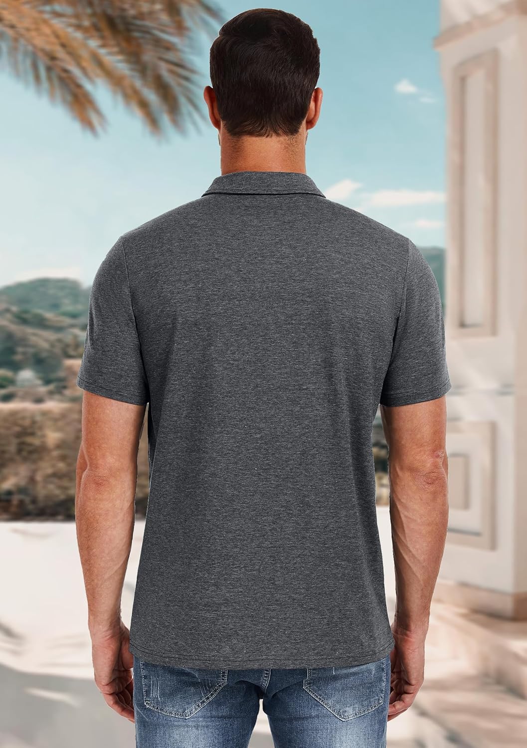 PEGENO Mens Polo Shirts Short Sleeve Casual Cotton Golf Shirts Performance Polo Shirts for Men - Image 3