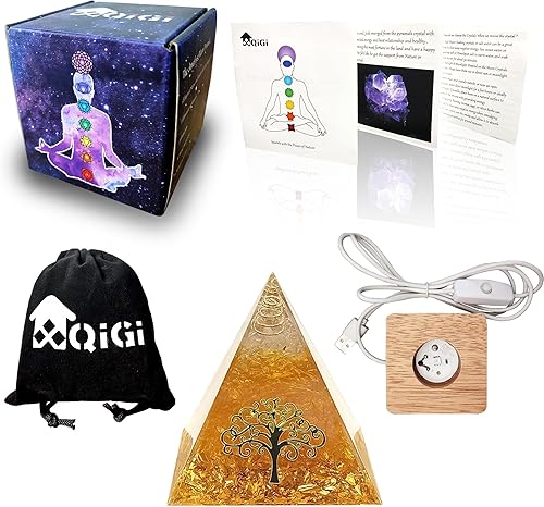 Miniatura 10 de Pirámide de cristal de orgón para energía positiva, base de luz natural de orgonita amatista piedras preciosas de obsidiana, pirámides curativas,