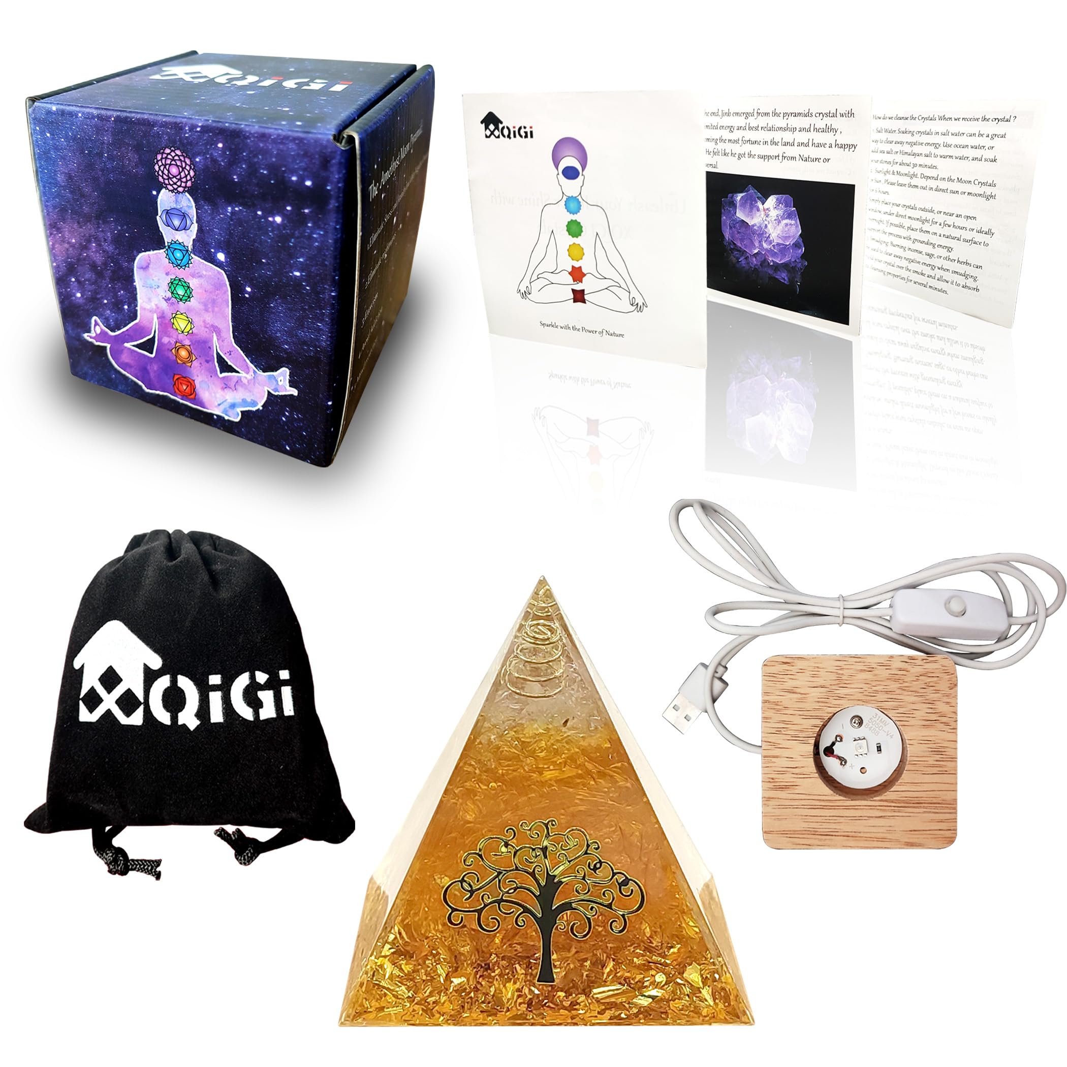 Amazon.co.jp: XQIGI オルゴナイト ピラミッド、天然石 水晶