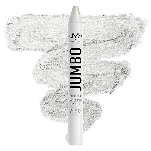 NYX PROFESSIONAL MAKEUP - Lápiz de ojos tamaño jumbo, barra de sombra de ojos mezclable y lápiz delineador, color Cottage Cheese (blanco grisáceo)
