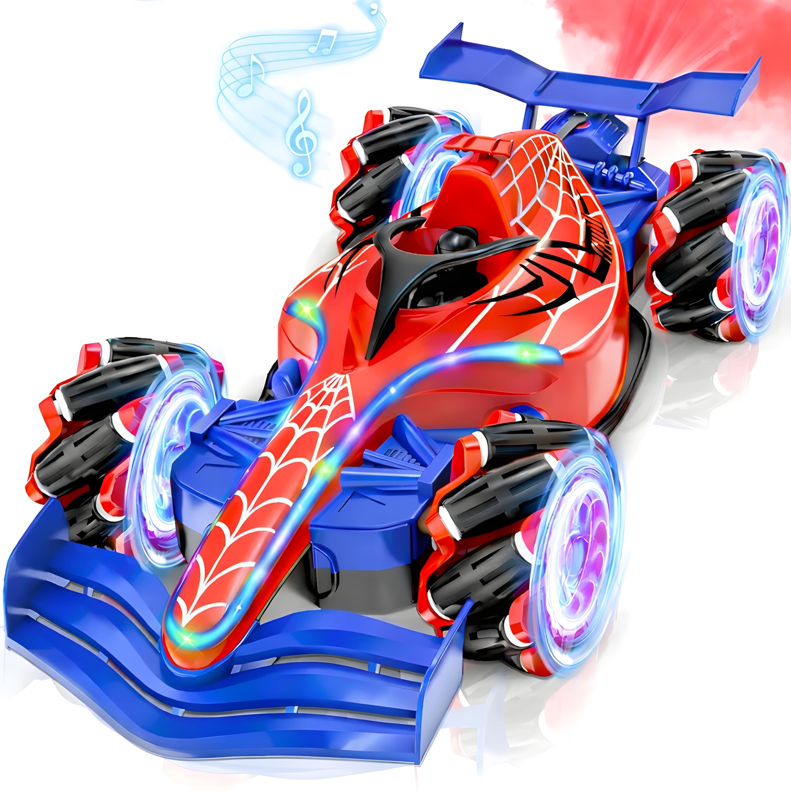RIZAMZ Spider Remote Control Car for Boys with Light, Music, Cool Spray, Gesture Control Watch, RC Racing Car Toy