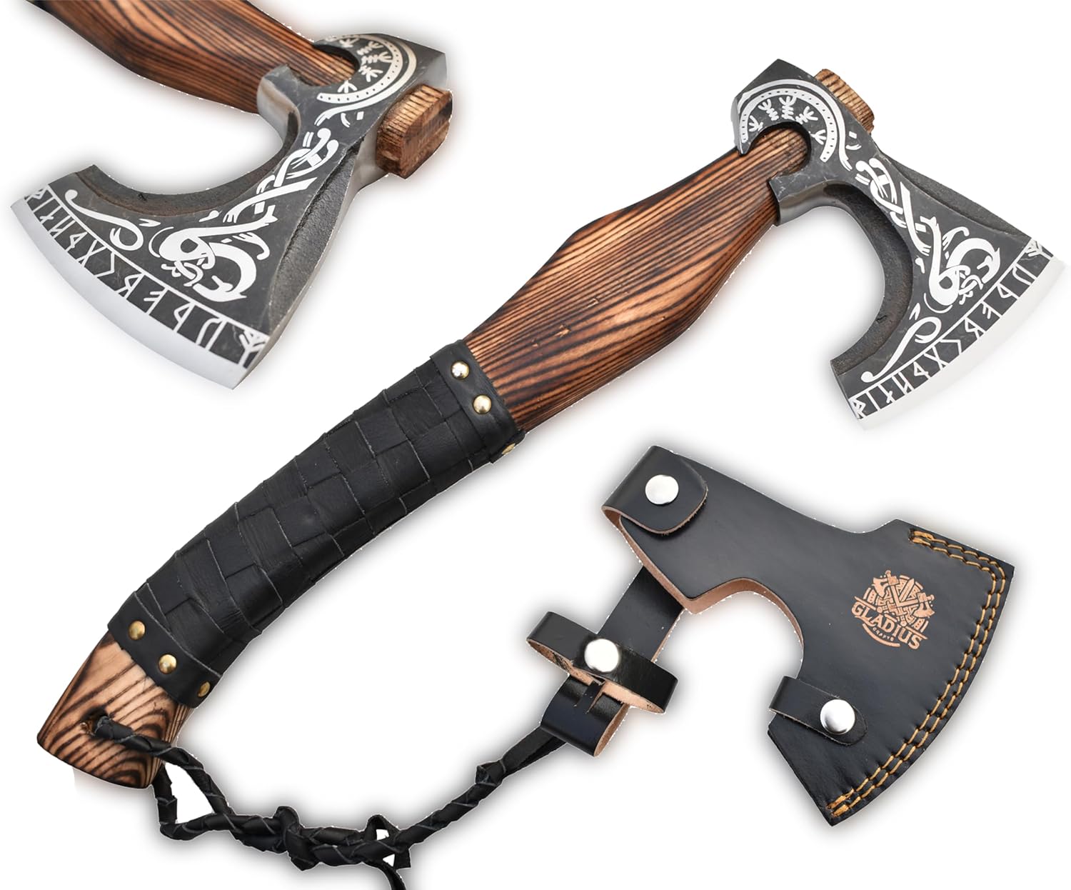 | Exquisite Handmade Viking Axe - Ideal for Collectors & Enthusiasts | Authentic, Artisan-Crafted | Medieval Styled Axe with Durable and Robust High Carbon Steel (GC-AX11)