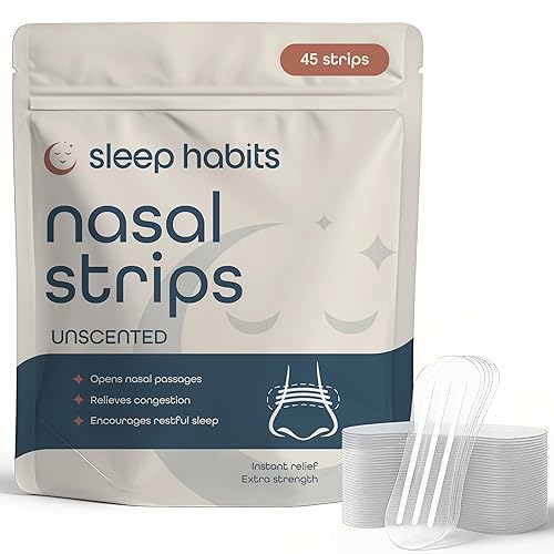 SleepHabits 45PC Breathing Strips, Non-Toxic Tested Nose Strips for Breathing