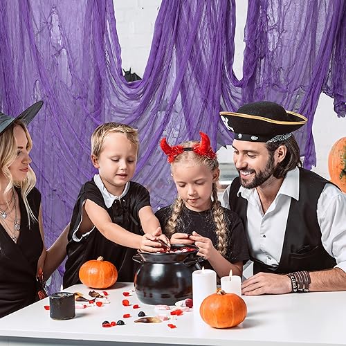 Miniatura 21 de Tela espeluznante de Halloween de 197 x 85 pulgadas, tela espeluznante de Halloween, tela espeluznante de gasa aterradora para casa encantada