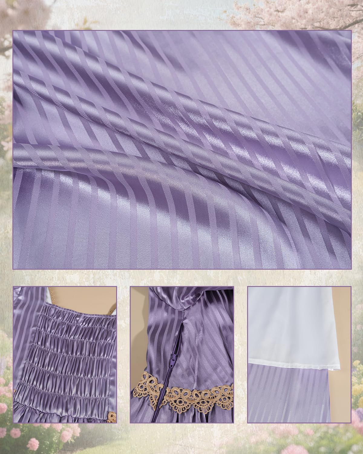 CR ROLECOS Regency Jane Austen - Abito da donna a vita alta, stile vintage con sciarpa, per feste di gala