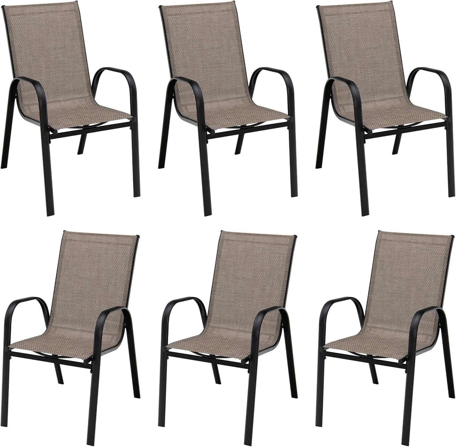 Giantex Set of 6 Patio Chairs, Stackable Outdoor Dining