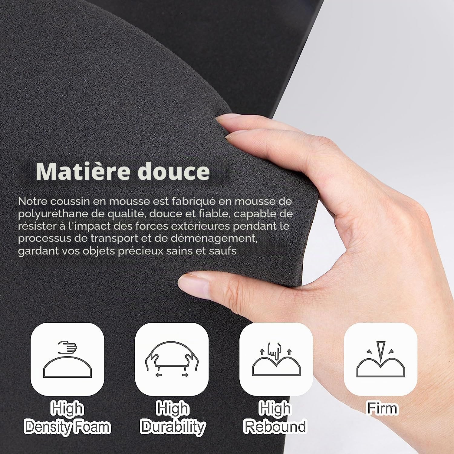 2 pièces de rembourrage en mousse, éponge pour valises 400 x 300 mm, rembourrage valise, mousse de polyuréthane hauteur : 40 mm