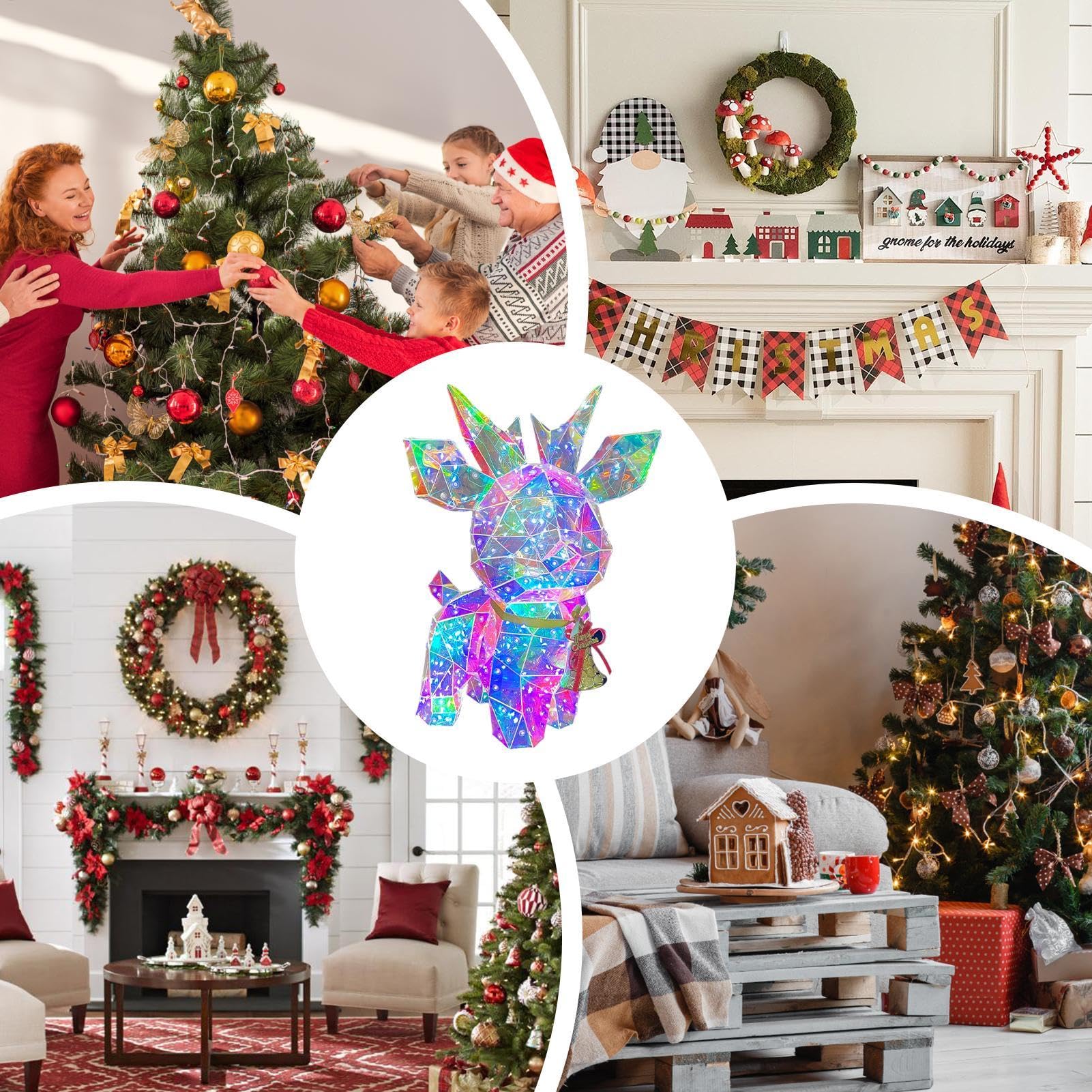 Renne Lumineux - Décoration de Noël - Élan de Noël - Figurine d'élan | lumineux à LED - Décoration de Noël à LED - Statue lumineuse pour bureau à domicile