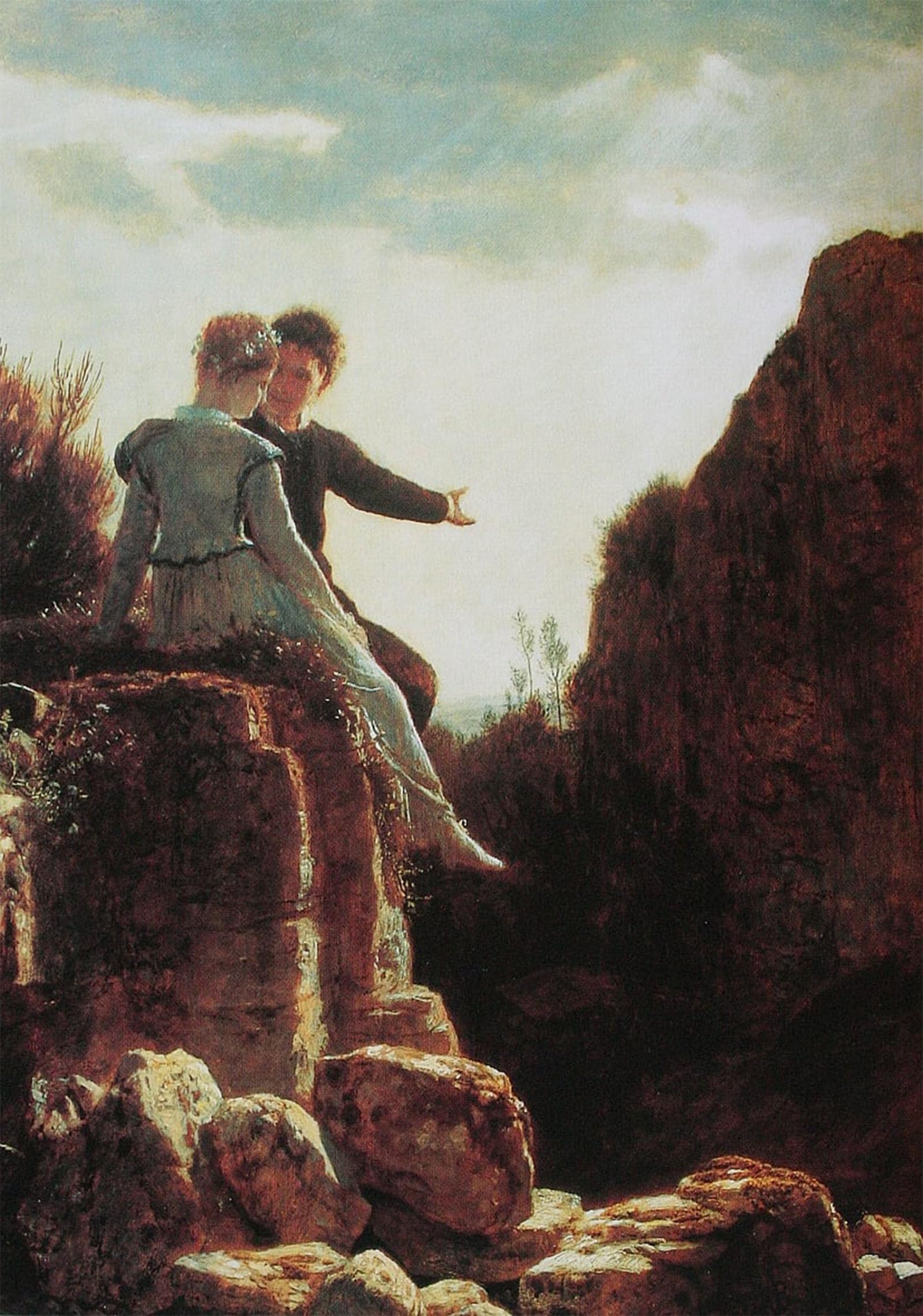 POSTERIIk Vintage Classic Picture Landscape Artwork Hochzeitsreise by Arnold Böcklin Portrait Canvas Painting for Office Home Decor 60x90cm
