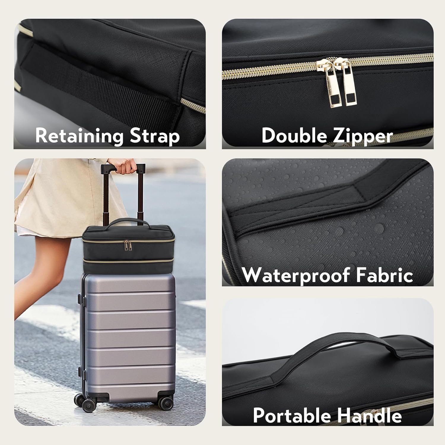 bipkonu 旅行用キャリーケース Shark Flexstyle FlexFusion ヘアドライヤー用 二層 防水 PUレザー