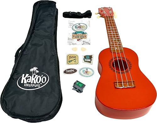 Miniatura 14 de KaKo'o Music Pacific Blue - Ukelele soprano galardonado con el premio – Afinadores de metal y cuerdas de nailon de alta calidad – Libro guía