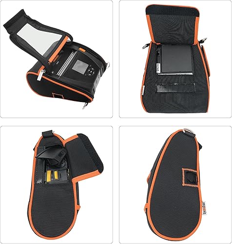 Miniatura 3 de Estuche de transporte duradero con funda para cinturón de hombro para impresoras térmicas Zebra ZQ630 y QLN420, naranja