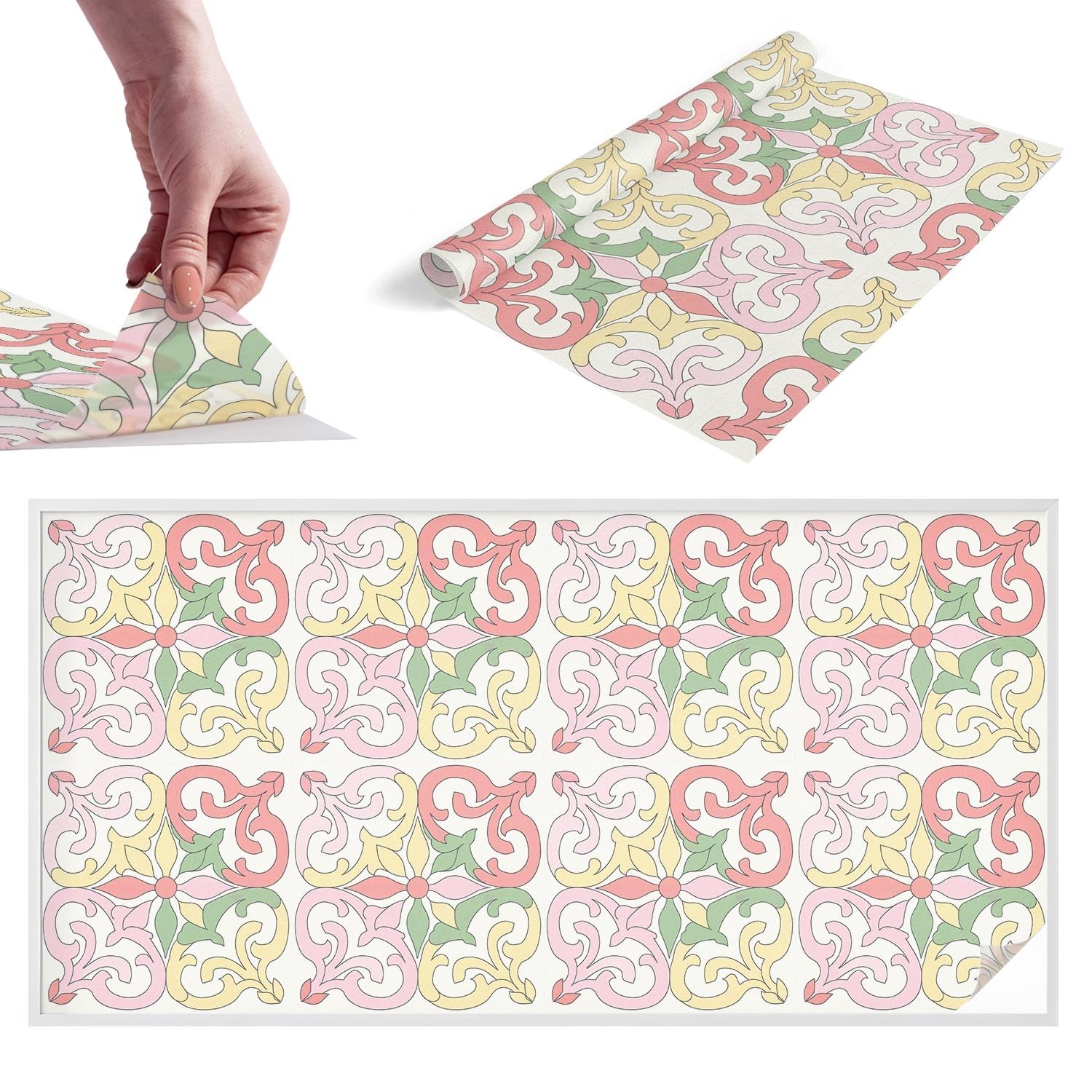 Film pour vitre intimité 200x100 cm à motif floral vitrail pour fenêtre