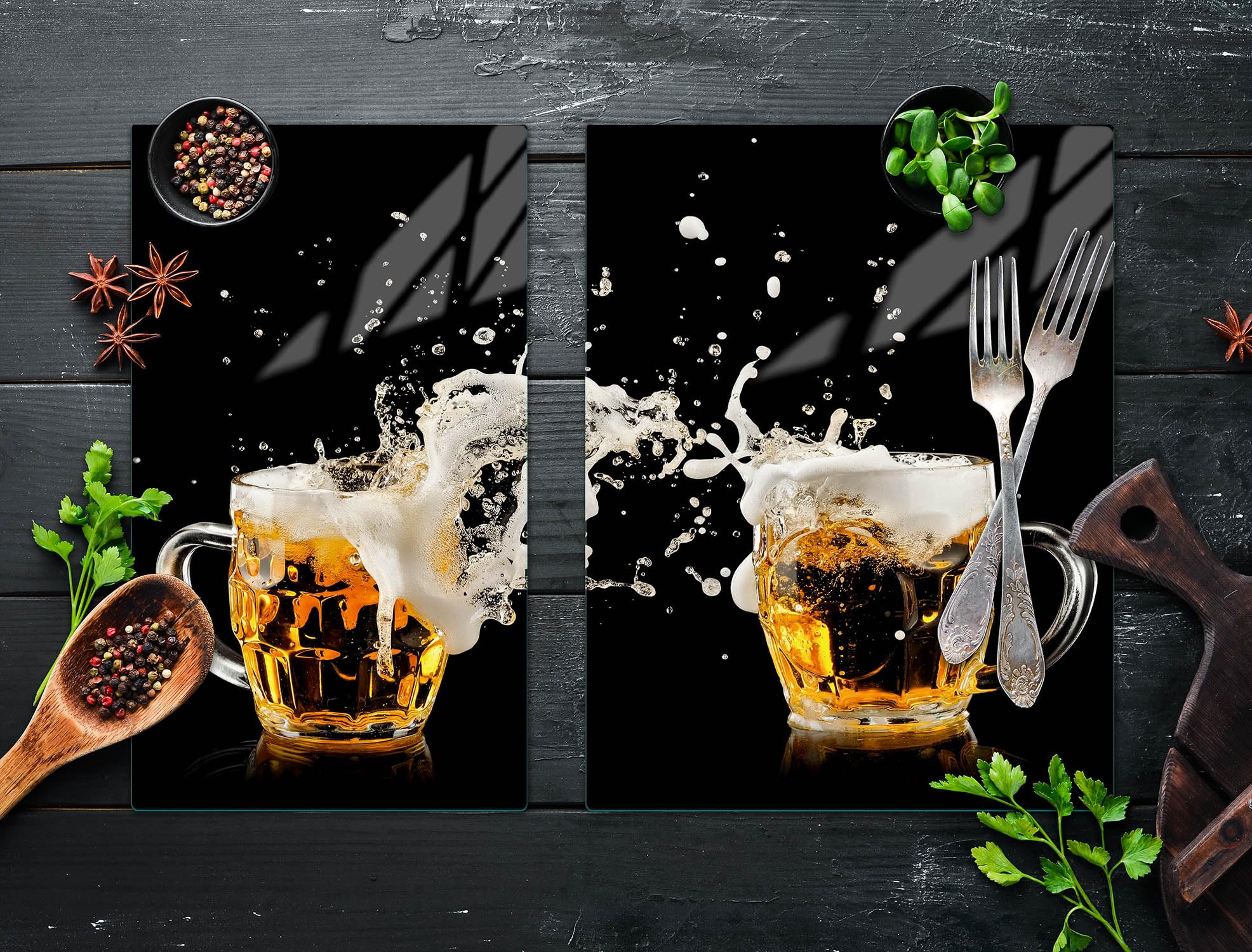 Kochfeld Abdeckung Decorwelt |Herdabdeckplatte Glas Set 2x30x52 Cm Ceranfeld Abdeckung Spritzschutz Abdeckplatte Rutschfest Ceranfeldabdeckung Violett Blumen Herdabdeckplatten Für Kochfeld