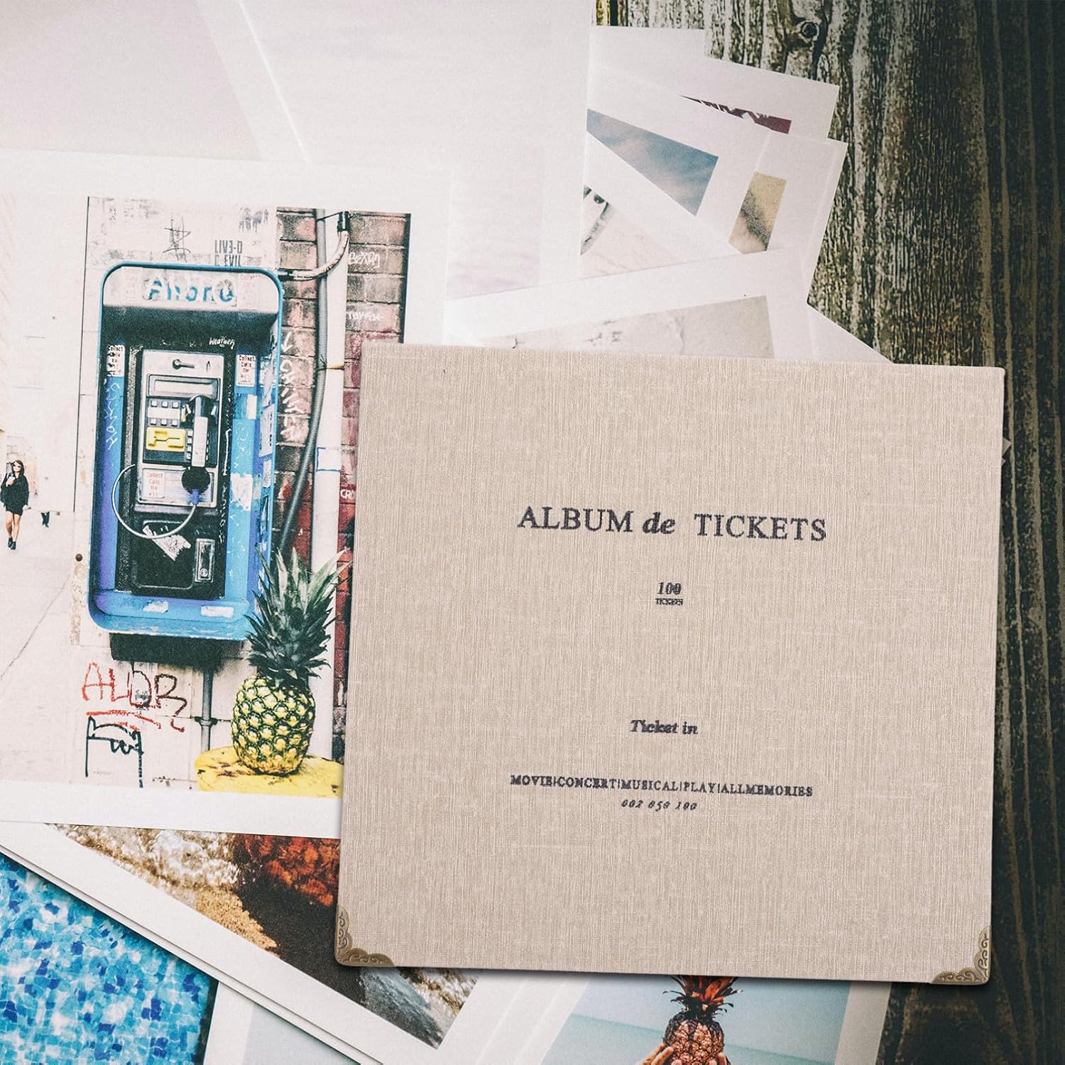 NUOBESTY Ticket Book Album Loose-Leaf Card Holder for Movie Plane and Train Tickets Cards Storage Album for Travel Souvenirs Memory Keepsakes 8.85 X 8.54 X 1.18 in image 5