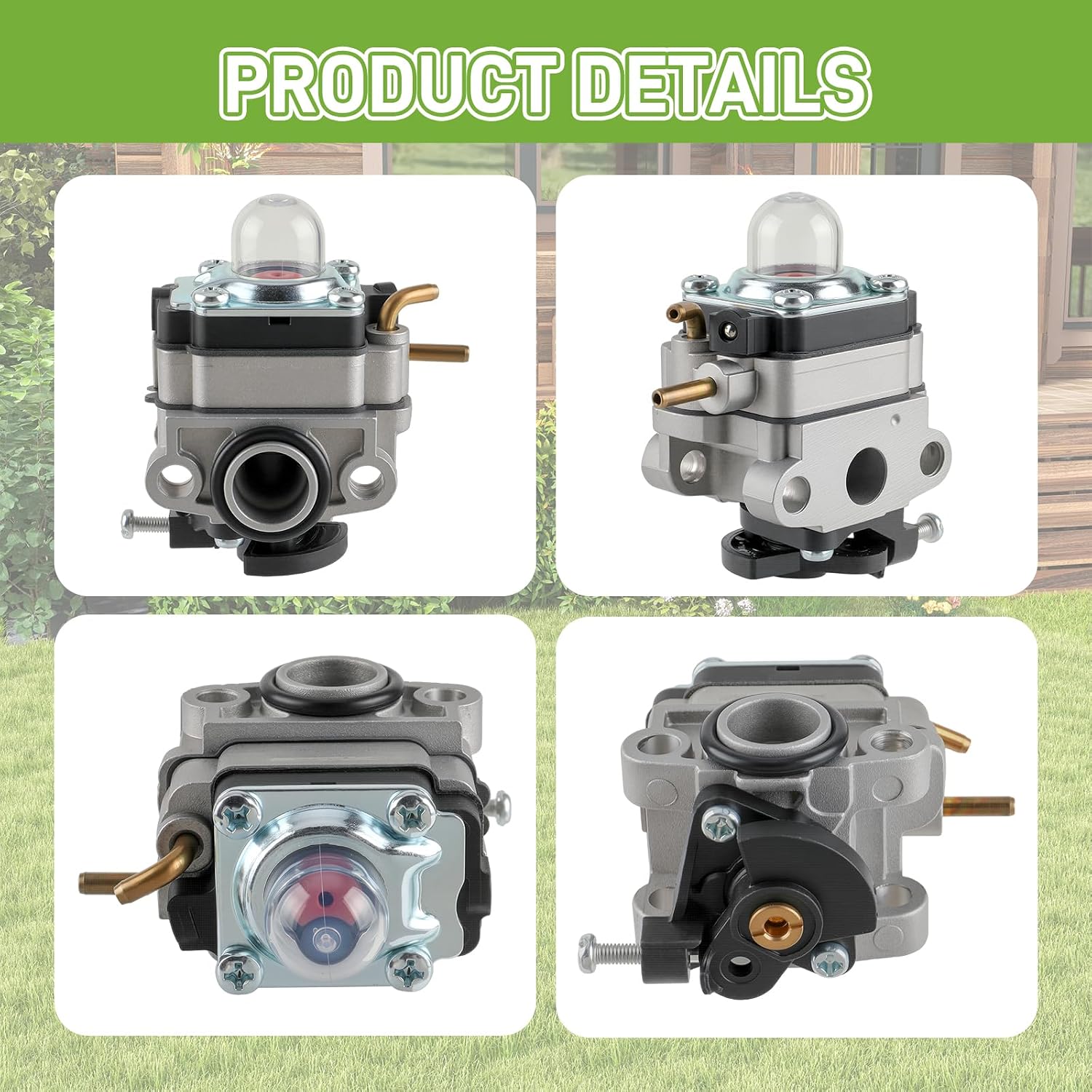 753-06258A 753-06258 RY252CS Carburetor for Ryobi RY253SS RY254BC for Craftsman 316791960 316711930 316791210 2 Cycle 25cc Gas String Trimmer Carb with Fuel Line Kit