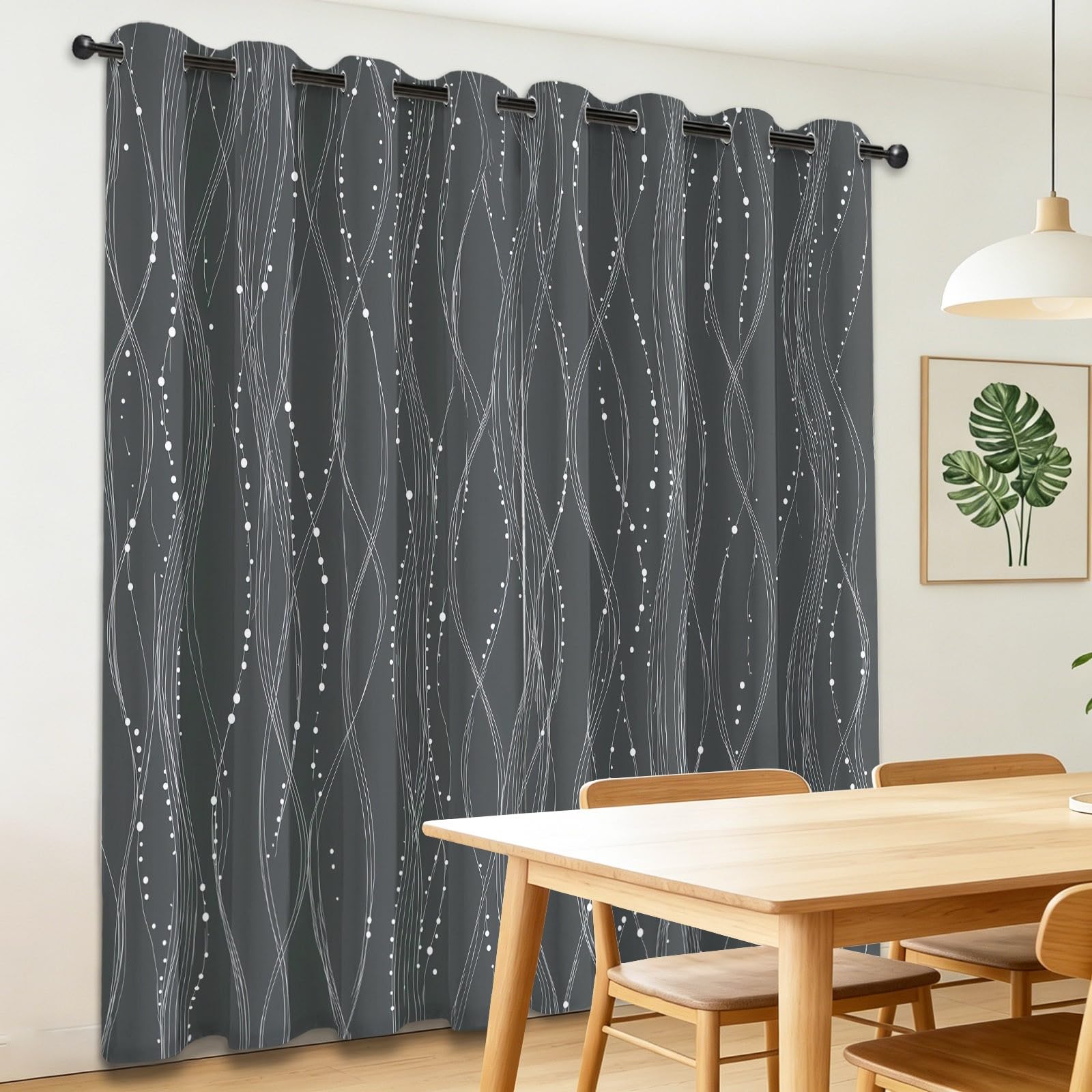 Minimalistyczne zasłony zaciemniające, 2 panele, 117 x 183 cm, wzór tekstury pionowej linii, termiczne zasłony zaciemniające, wytrzymałe zasłony zaciemniające do pokoju, energooszczędne zasłony do