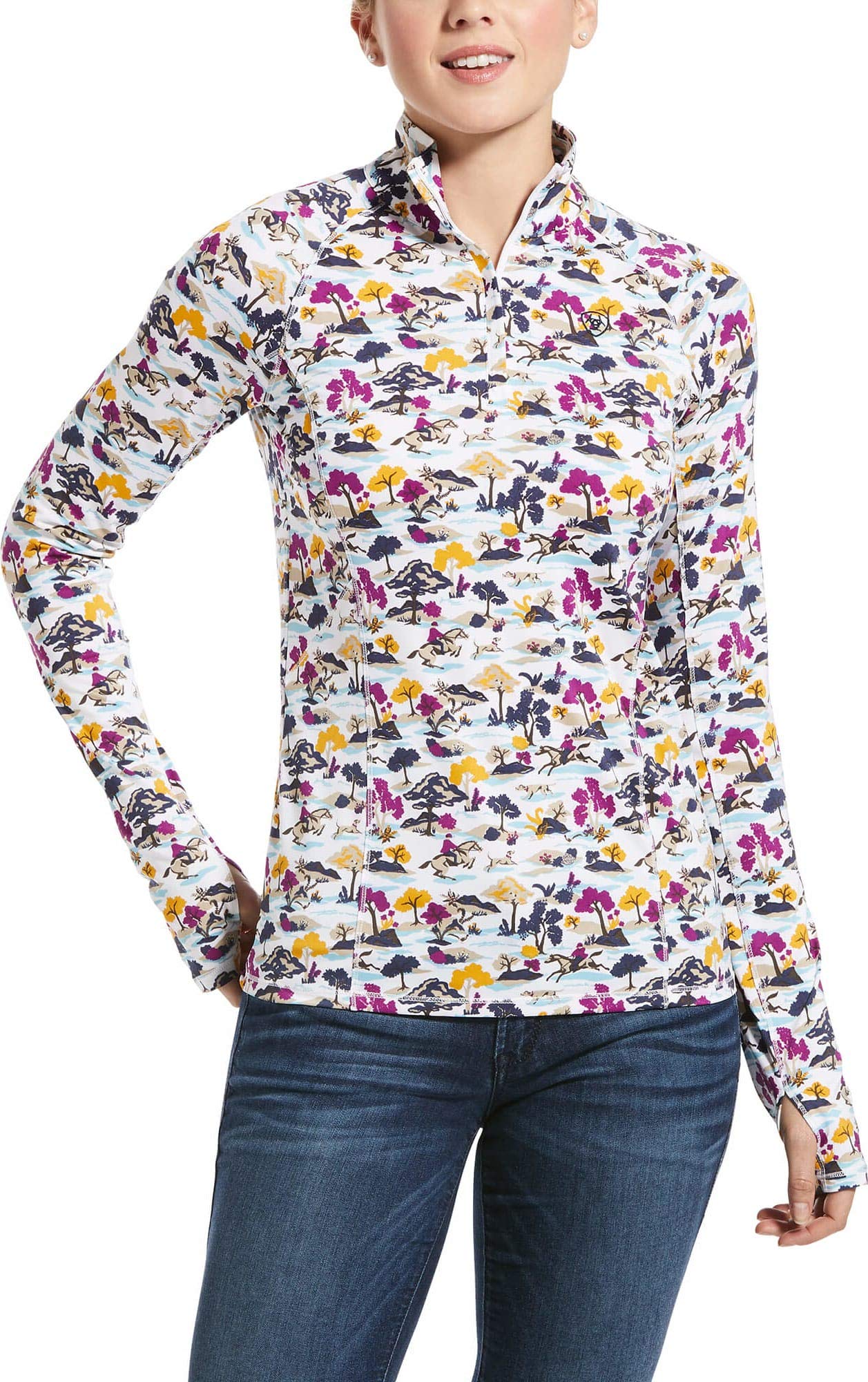 ARIAT Ladies Lowell 2.0 1/4 Zip XXL White Country