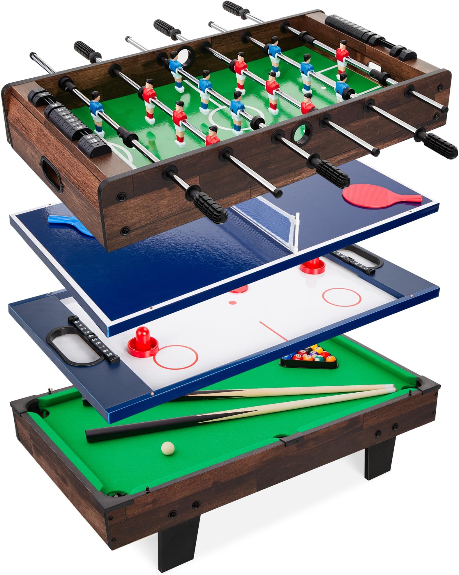 Best Choice Products Multi-Game Table Series – Interactive 4-in-1 and 11-in-1 Game Tables for Kids with Foosball, Air Hockey, Billiards, Ping Pong & More | Childrens, for Home, Play Room, Rec Room