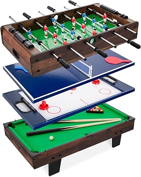 Best Choice Products Multi-Game Table Series Interactive Game Tables for Kids with Foosball, Air Hockey, Billiards, Ping Pong & More | Childrens