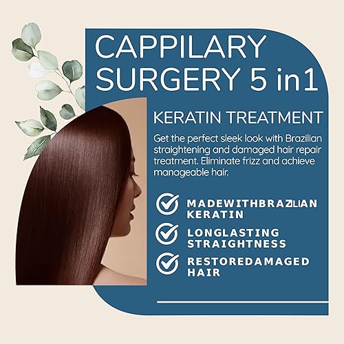 Miniatura 8 de Luvi Cirugia Capilar para el Cabello Sin Formol, B-tox Capilar, de larga duración, antiencrespamiento, alisado, queratina brasileña 5 en 1, vegano,