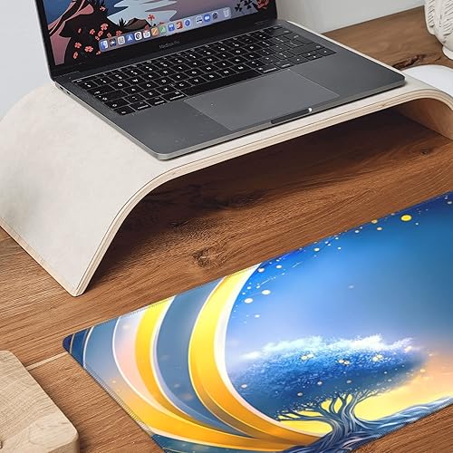 Miniatura 6 de Alfombrilla de mouse para juegos Fog Misty Forest, alfombrilla de escritorio grande extendida, bordes cosidos, alfombrilla de mouse de 0.118 in de