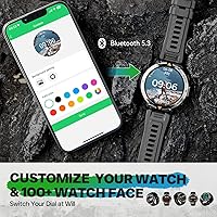 Vista 12 de Reloj inteligente militar para hombre, reloj GPS con linterna, brújula 3ATM, impermeable, resistente, táctico, inteligente, Bluetooth, 1.45